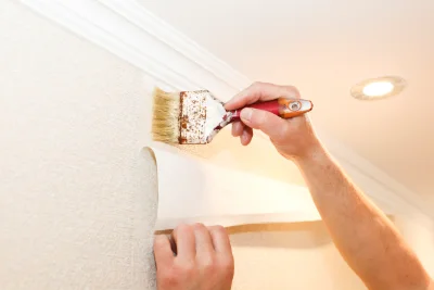 Pose de papier peint à Goès — revêtements muraux et toiles de verre